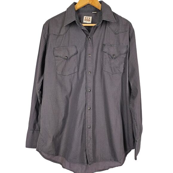 ELY CATTLEMAN MEN'S LONG SLEEVE SHIRT - SIZE LARGE - GRAY - Picture 1 of 15